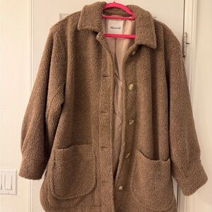 Madewell Brown Sherpa shirt jacket